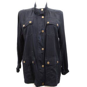 Lane‎ Bryant PLUS 18/20 Black & Gold Pockets Safari Utility Jacket Travel Work